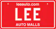 Lee Auto Mall logo with white text on red background